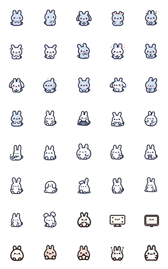 [LINE絵文字]Cute fat rabbit with a good mood. 2の画像一覧