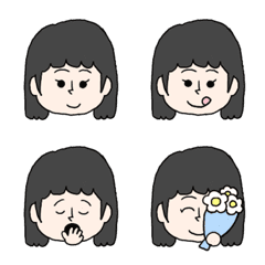 [LINE絵文字] 猫目な女の子の画像