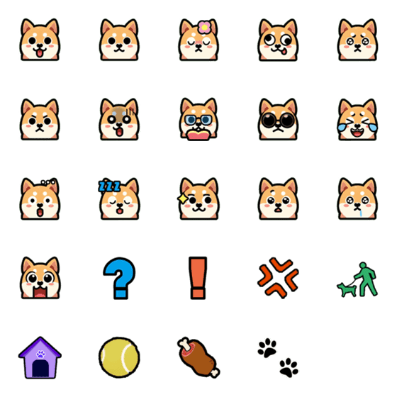 [LINE絵文字]Shiba's cute expressionsの画像一覧