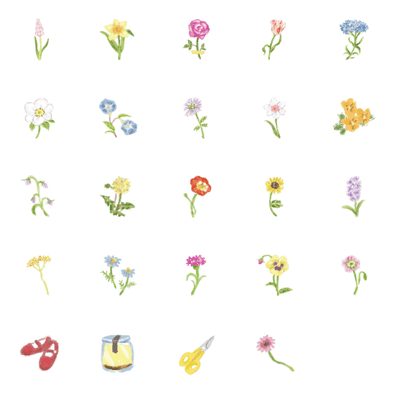 [LINE絵文字]Mary Jane ＆ Flowersの画像一覧