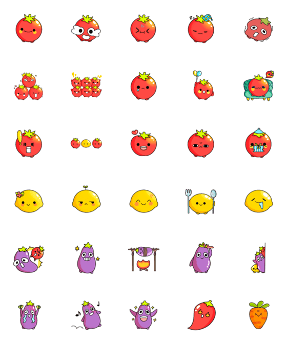 [LINE絵文字]little vegetable gangの画像一覧