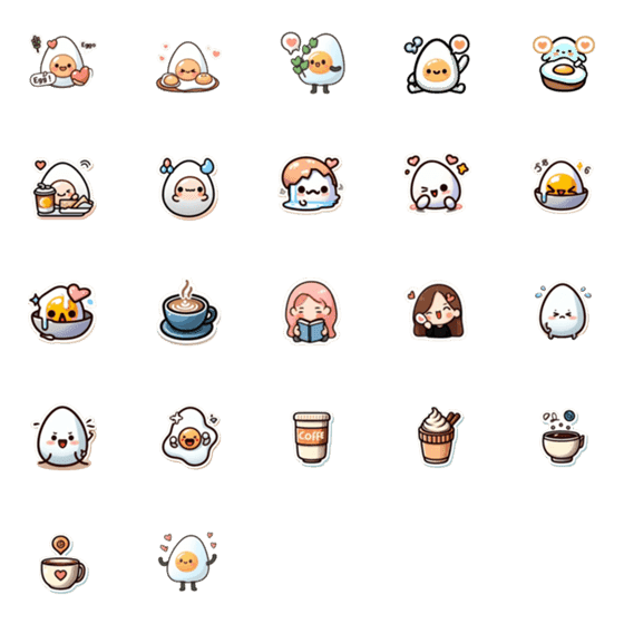 [LINE絵文字]smiling eggsの画像一覧