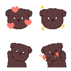 [LINE絵文字] Fluffy chocolate puppyの画像