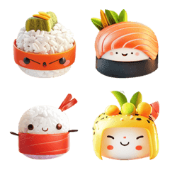 [LINE絵文字] Cute Sushi Emoji set 2の画像