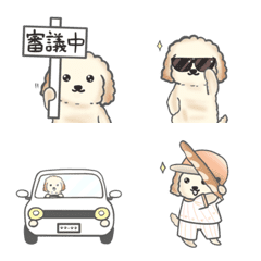 [LINE絵文字] パンみたいな配色の犬ちゃんの絵文字3の画像