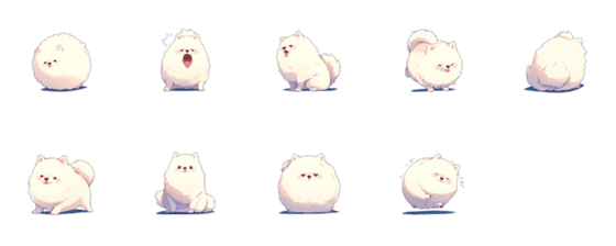 [LINE絵文字]White Floofの画像一覧