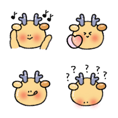 [LINE絵文字] 鹿 Cute 顔を赤らめる 絵文字の画像