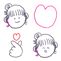 [LINE絵文字] おだんご頭の女の子の絵文字2の画像