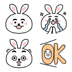 [LINE絵文字] 毎日使えるシンプル♡うさおの絵文字の画像