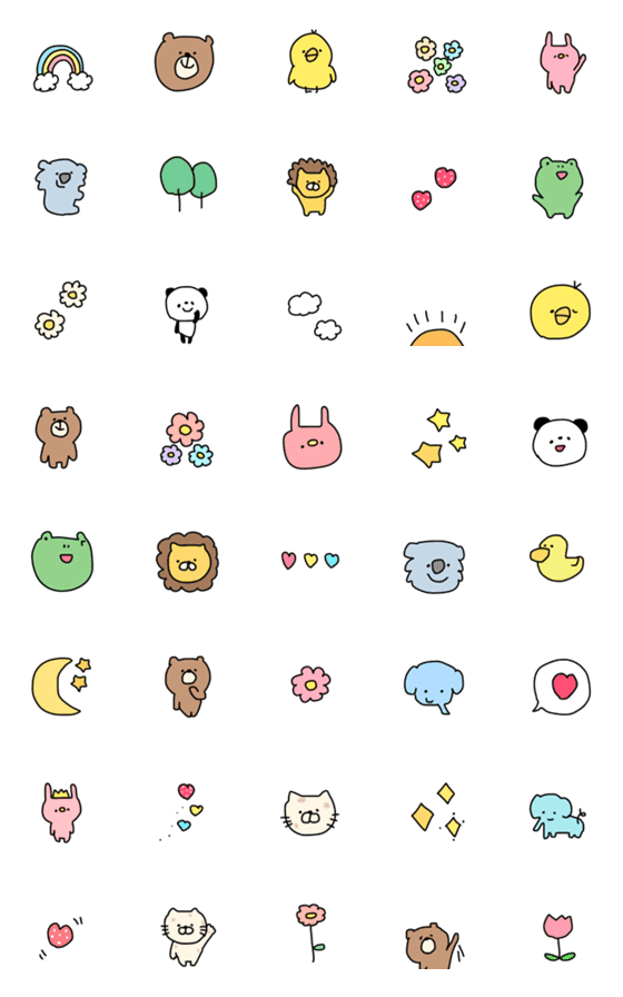 [LINE絵文字]⚪︎ハッピーanimal⚪︎の画像一覧