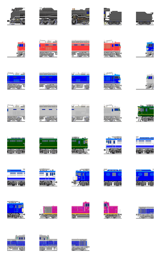 [LINE絵文字]繋げる列車 機関車セット2の画像一覧