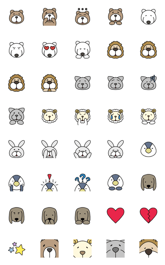 [LINE絵文字]動物のぬいぐるみの画像一覧