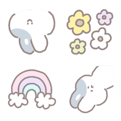 [LINE絵文字] Emoji cute rabbit *の画像