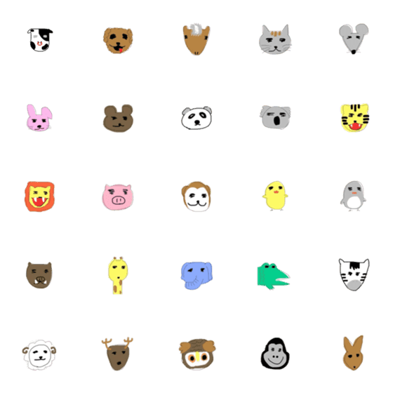 [LINE絵文字]ヒジリ動物園の画像一覧