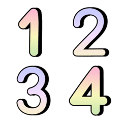 [LINE絵文字] Number emoji : colorful gradient colorの画像