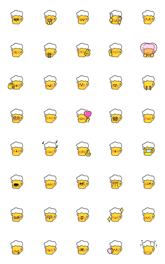 [LINE絵文字]ビール 顔を赤らめる 絵文字の画像一覧