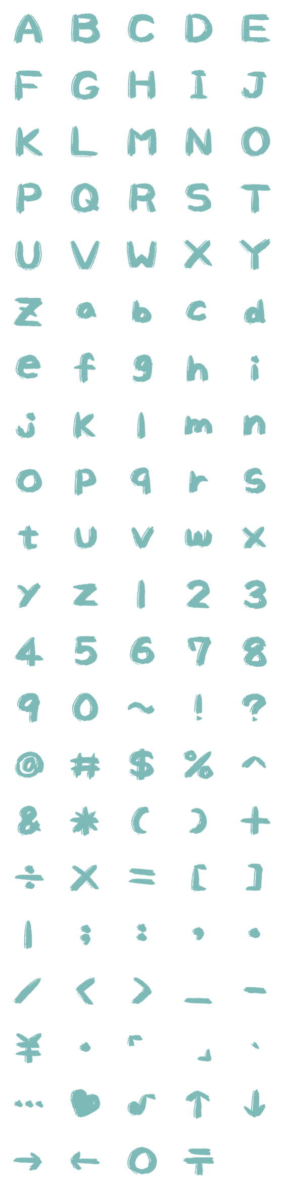 [LINE絵文字]Soda Fountain Letter number symbolsの画像一覧