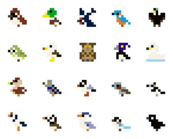 [LINE絵文字]野鳥のドット絵文字の画像一覧