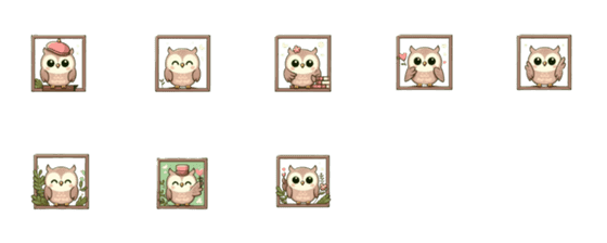 [LINE絵文字]Naughty Owl A01の画像一覧