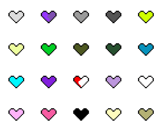 [LINE絵文字]Pixel Heart 16x16の画像一覧