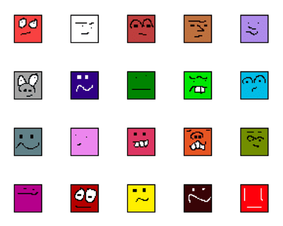 [LINE絵文字]My square head randomの画像一覧