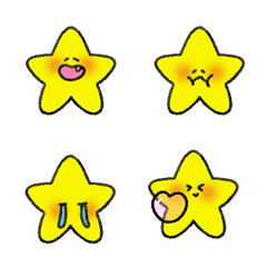 [LINE絵文字] star 星 顔を赤らめる 絵文字の画像