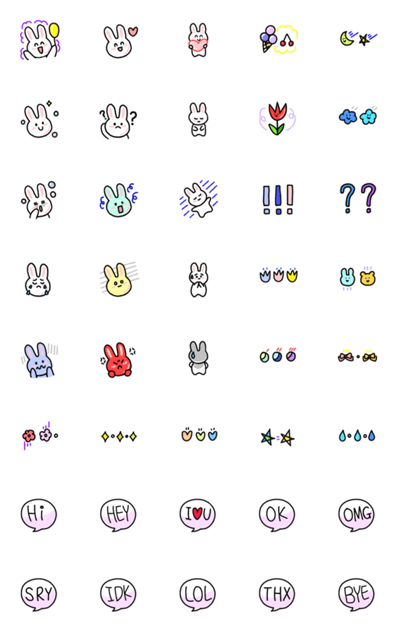 [LINE絵文字]Resuniticon (Rabbit emoticons)の画像一覧