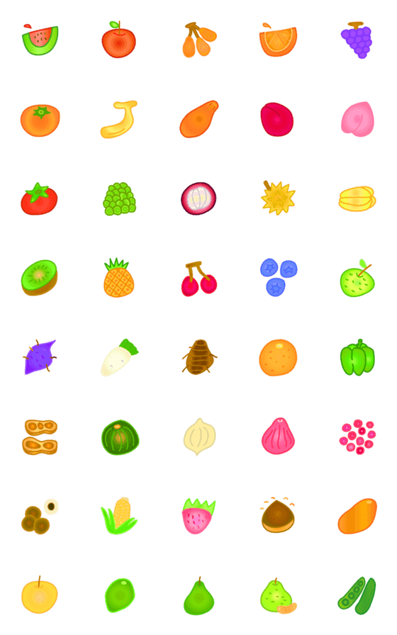 [LINE絵文字]Farm produce Emonji (color)の画像一覧