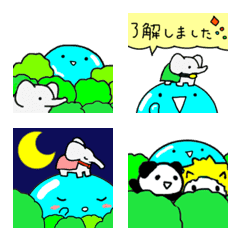 [LINE絵文字] スライムと動物の絵文字の画像