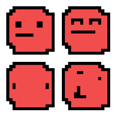 [LINE絵文字] look like pixel red ballの画像