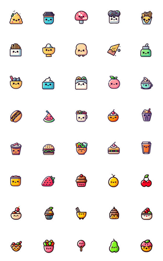 [LINE絵文字]cute food emojisの画像一覧