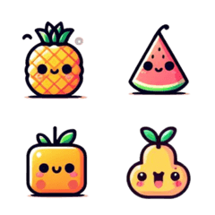 [LINE絵文字] Cute fruit summer emojiの画像