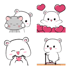 [LINE絵文字] White Mouse 4 : Animated emojiの画像