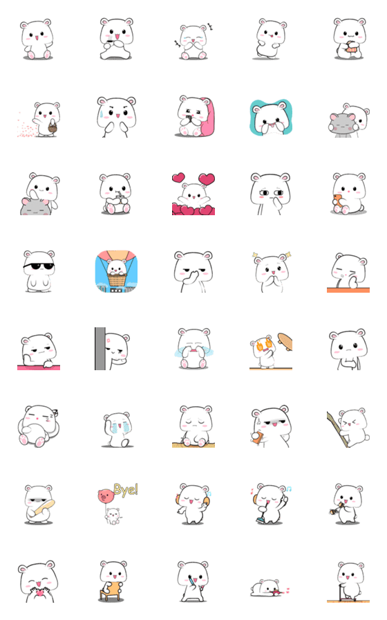 [LINE絵文字]White Mouse 4 : Animated emojiの画像一覧