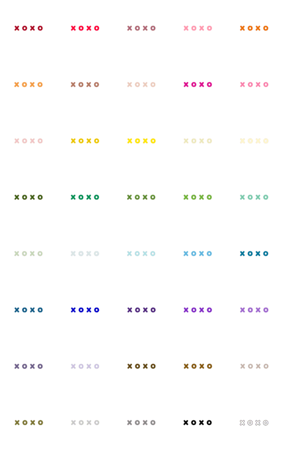 [LINE絵文字]連続XO分周器（40色）の画像一覧