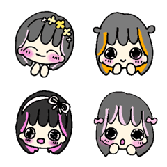 [LINE絵文字] インナーカラーガールの画像