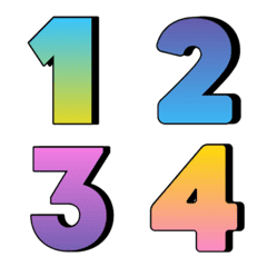 [LINE絵文字] Numbers emoji : pastel color mix vol.2の画像