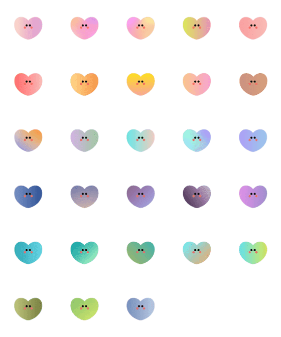[LINE絵文字]Cute Heart (Gradient)の画像一覧