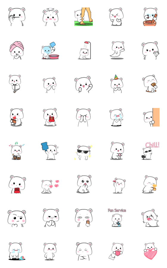 [LINE絵文字]White Mouse 5 : Animated emojiの画像一覧