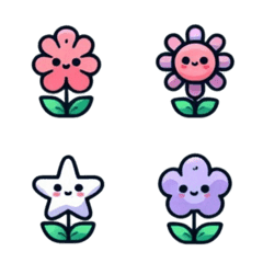 [LINE絵文字] cute smiling flower emojiの画像