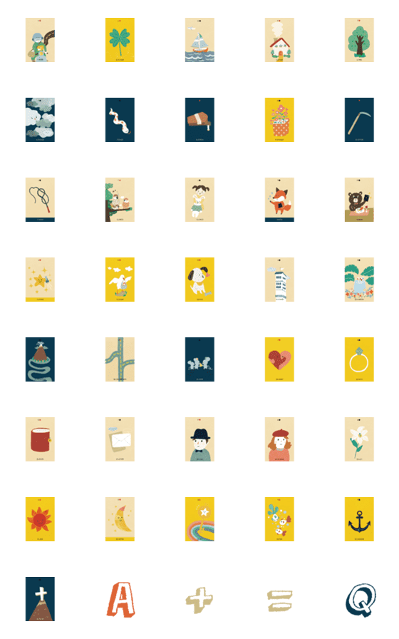 [LINE絵文字]Cute Lenormand cardsの画像一覧