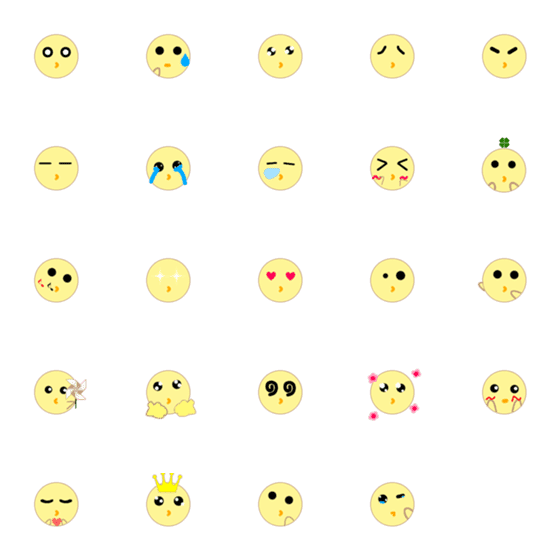 [LINE絵文字]Simple chick emoticonの画像一覧