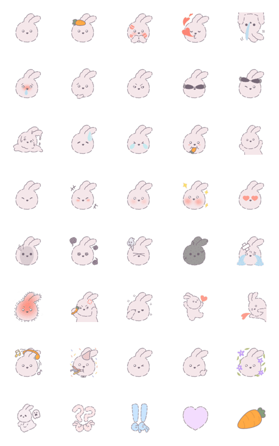 [LINE絵文字]Fluffy pink bunnyの画像一覧