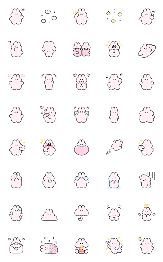 [LINE絵文字]▶︎動く♡ピンクのうさぎ♡の画像一覧