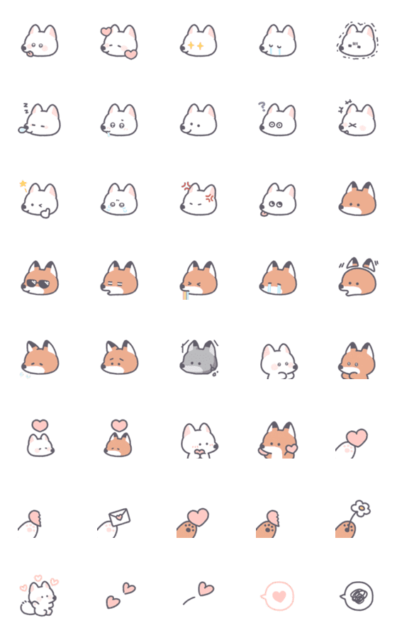 [LINE絵文字]Lovely foxの画像一覧