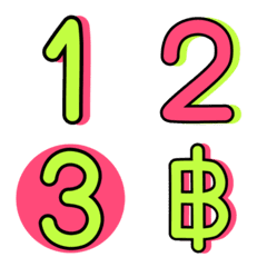 [LINE絵文字] Numbers emoji pink green v.2の画像