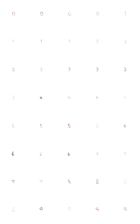 [LINE絵文字]0-9 numbers for youの画像一覧