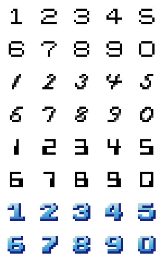 [LINE絵文字]8bits number emojiの画像一覧