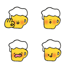 [LINE絵文字] 動く ビール 顔を赤らめる 絵文字の画像