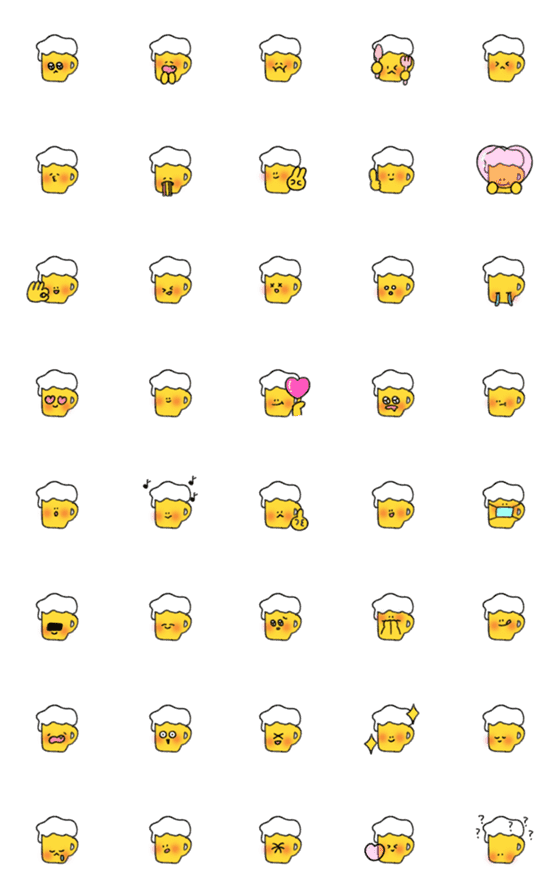 [LINE絵文字]動く ビール 顔を赤らめる 絵文字の画像一覧